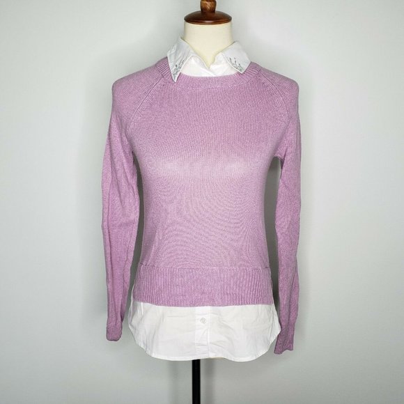 VERA WANG Princess Purple L/S Layered Look Top - Picture 1 of 7